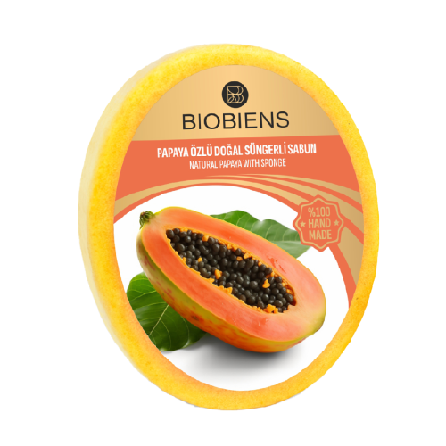 BioBiens Papaya �zl� Do�al S�ngerli Sabun 135gr