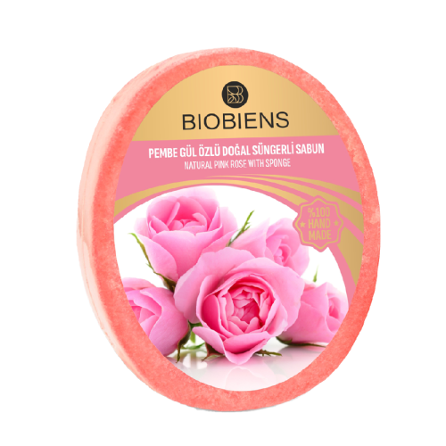 BioBiens Pembe G�l �zl� Do�al S�ngerli Sabun 135gr